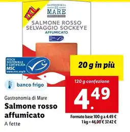 Lidl Gastronomia di Mare Salmone rosso affumicato offerta