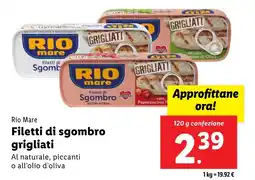 Lidl Rio Mare Filetti di sgombro grigliati offerta