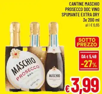 A&O Cantine maschio prosecco doc vino spumante extra dry offerta