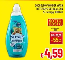 A&O Coccolino wonder wash detersivo ultra clean 37 lavaggi offerta