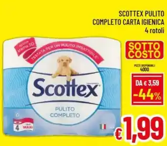 A&O Scottex pulito completo carta igienica 4 rotoli offerta