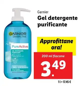 Lidl Garnier Gel detergente purificante offerta