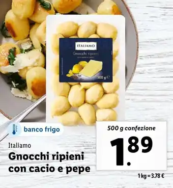 Lidl Italiamo Gnocchi ripieni con cacio e pepe offerta