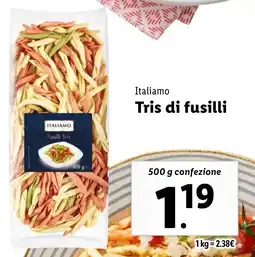 Lidl Italiamo Tris di fusilli offerta