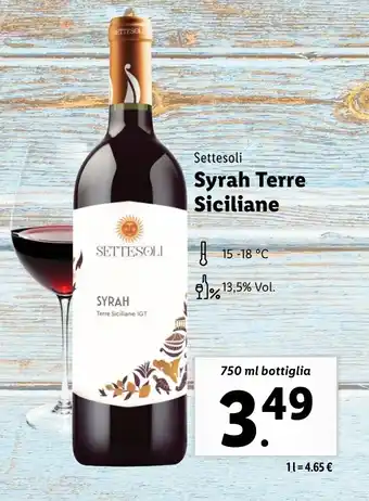 Lidl Settesoli Syrah Terre Siciliane offerta