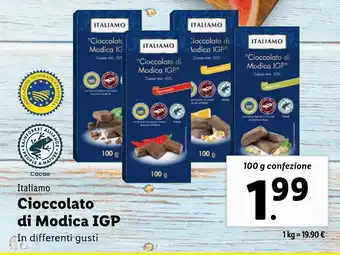 Lidl Italiamo Cioccolato di Modica IGP offerta