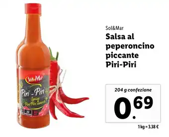 Lidl Sol&Mar Salsa al peperoncino piccante Piri-Piri offerta