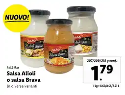 Lidl Sol&Mar Salsa Alioli o salsa Brava offerta