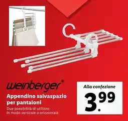 Lidl weinberger Appendino salvaspazio per pantaloni offerta