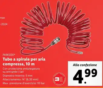 Lidl PARKSIDE Tubo a spirale per aria compressa, 10 m offerta