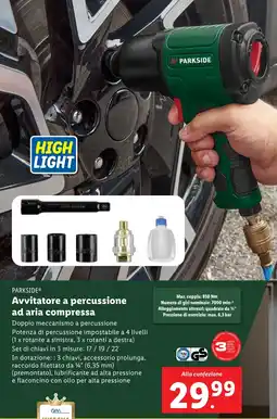 Lidl PARKSIDE Avvitatore a percussione ad aria compressa offerta