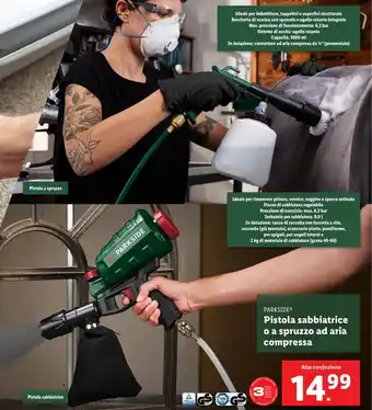 Lidl PARKSIDE Pistola sabbiatrice o a spruzzo ad aria compressa offerta