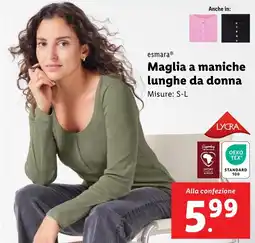 Lidl esmara Maglia a maniche lunghe da donna offerta