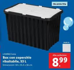 Lidl LIVARNO home Box con coperchio ribaltabile, 53 L offerta