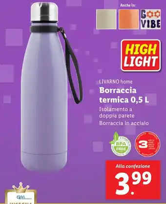 Lidl LIVARNO home Borraccia termica 0,5 L offerta