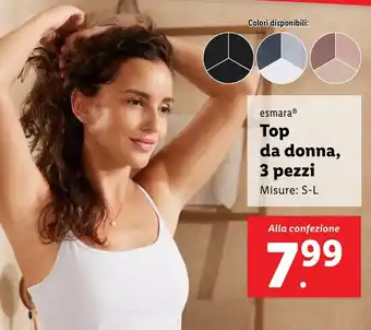 Lidl esmara Top da donna, 3 pezzi offerta