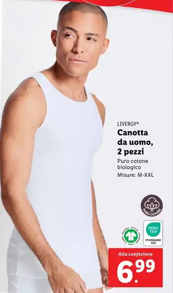 Lidl LIVERGY Canotta da uomo, 2 pezzi offerta