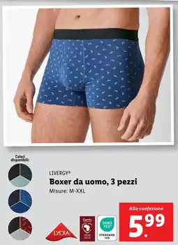 Lidl LIVERGY Boxer da uomo, 3 pezzi offerta