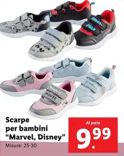 Lidl Scarpe per bambini "Marvel, Disney" offerta