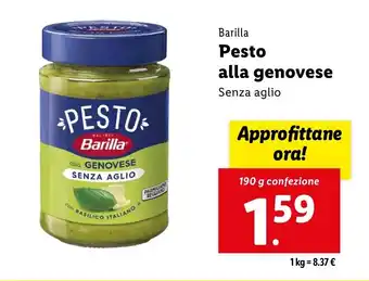 Lidl Barilla Pesto alla genovese Senza aglio offerta