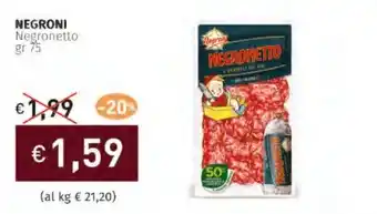 Prezzemolo e Vitale NEGRONI Negronetto offerta