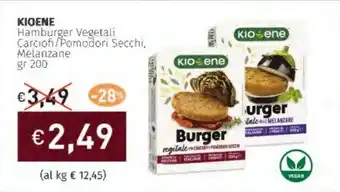 Prezzemolo e Vitale KIOENE Hamburger Vegetali Carciofi/Pomodori Secchi, Melanzane offerta