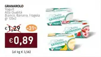 Prezzemolo e Vitale GRANAROLO Yogurt Alta Qualità Bianco, Banana, Fragola offerta