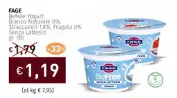 Prezzemolo e Vitale FAGE Befree Yogurt Bianco Naturale 0%, Stracciatell 1,8%, Fragola 0% Senza Lattosio offerta