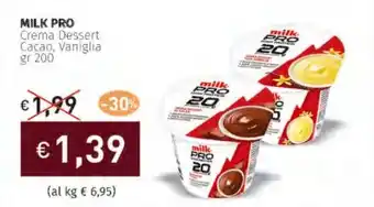 Prezzemolo e Vitale MILK PRO Crema Dessert Cacao, Vaniglia offerta