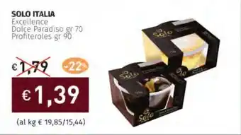 Prezzemolo e Vitale SOLO ITALIA Excellence Dolce Paradiso Profiteroles offerta