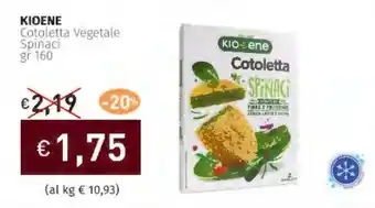 Prezzemolo e Vitale KIOENE Cotoletta Vegetale Spinaci offerta