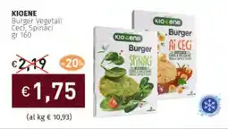 Prezzemolo e Vitale KIOENE Burger Vegetali Ceci, Spinaci offerta