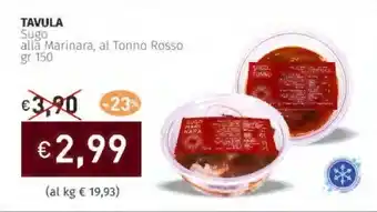 Prezzemolo e Vitale TAVULA Sugo alla Marinara, al Tonno Rosso offerta