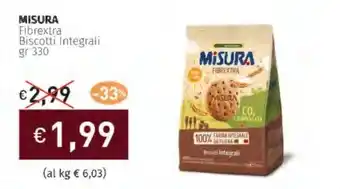 Prezzemolo e Vitale MISURA Fibrextra Biscotti Integrali offerta