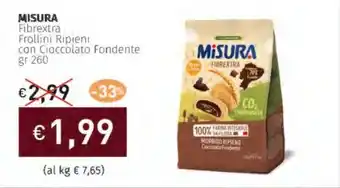 Prezzemolo e Vitale MISURA Fibrextra Frollini Ripieni con Cioccolato fondente offerta