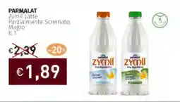 Prezzemolo e Vitale PARMALAT Zymil Latte Parzialmente Scremato, Magro offerta