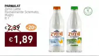 Prezzemolo e Vitale PARMALAT Zymil Latte Parzialmente Scremato, Magro offerta