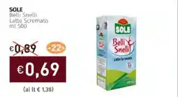 Prezzemolo e Vitale SOLE Belli Snelli Latte Scremato offerta