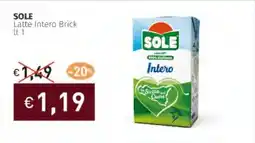 Prezzemolo e Vitale SOLE Latte Intero Brick offerta