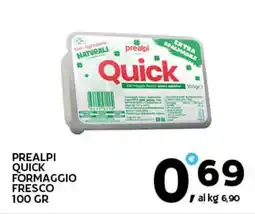 Extra Supermercati Prealpi quick formaggio fresco offerta