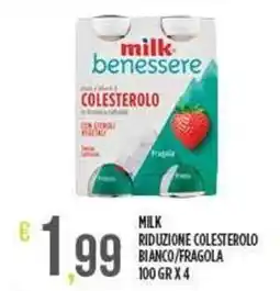 Netto Supermercati MILK Riduzione colesterolo bianco/fragola offerta