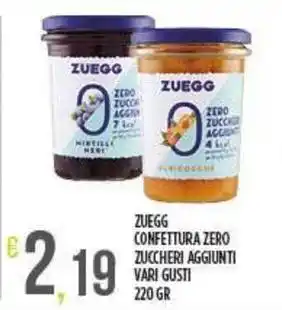 Netto Supermercati ZUEGG confettura zero zuccheri aggiunti offerta