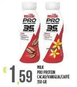 Netto Supermercati MILK Pro protein cacao/vaniglia/caffè offerta