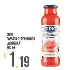 Netto Supermercati CIRIO Passata di pomodoro la rustica offerta