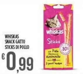 Netto Supermercati WHISKAS Snack gatto sticks di pollo offerta