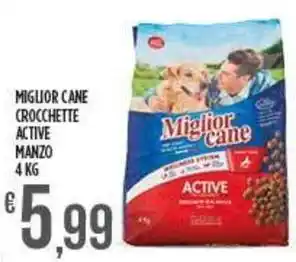 Netto Supermercati MIGLIOR CANE crocchette active manzo offerta