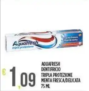 Netto Supermercati AQUAFRESH Dentifricio tripla protezione menta fresca/delicata offerta