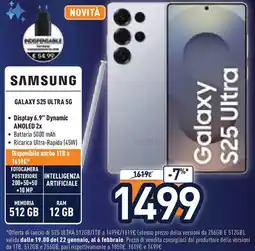 Unieuro SAMSUNG Galaxy s25 ultra 5g offerta