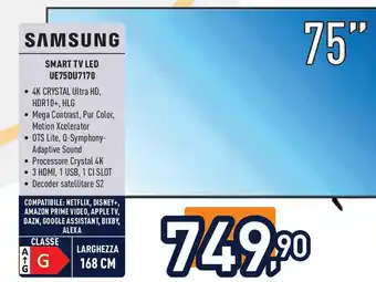 Unieuro SAMSUNG Smart tv led ue75du7170 offerta