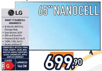 Unieuro LG Smart tv nanocell 65nan082t6 offerta